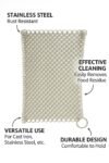 Cast Iron Scrubber, 8 Inch Stainless Steel Scrubber, Cast Iron Cleaner